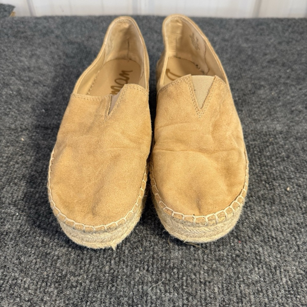 Sam Edelman Khloe Espadrille Flats Womens 8 Tan Suede Slip‎ On Casual Shoes